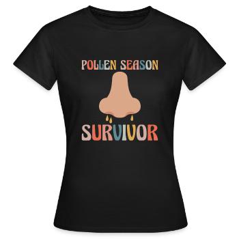 Cadeau de chemise de survivant de saison du pollen - T-shirt Femme - noir - Devant - AI Model Female 172 dark (172cm)