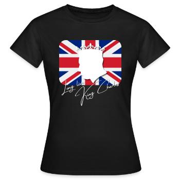 Britischer König Krönung Charles England Flagge - Frauen T-Shirt - Schwarz - Vorne - AI Model Female 172 dark (172cm)