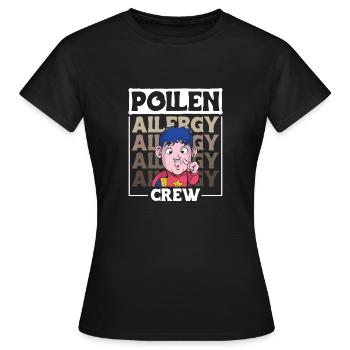 Cadeau de chemise d’équipage contre les allergies au pollen - T-shirt Femme - noir - Devant - AI Model Female 172 dark (172cm)