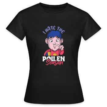 Je déteste la chemise de saison du pollen - T-shirt Femme - noir - Devant - AI Model Female 172 dark (172cm)