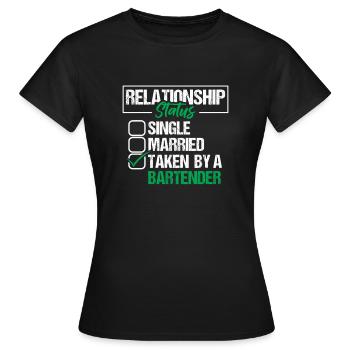 Bartender Beziehungsstatus Shirt - Frauen T-Shirt - Schwarz - Vorne - AI Model Female 172 dark (172cm)