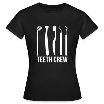 Teeth Crew Zahnarzt Praxis Shirt - Frauen T-Shirt - Schwarz - Vorne - AI Model Female 172 dark (172cm)