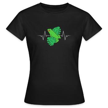 Rythme cardiaque Ligne cardiaque Fréquence cardiaque Rainette - T-shirt Femme - noir - Devant - AI Model Female 172 dark (172cm)