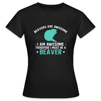 Les castors sont géniaux, je suis géniaux... - T-shirt Femme - noir - Devant - AI Model Female 172 dark (172cm)