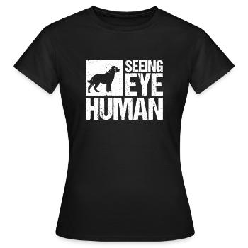 Seeing Eye Chemise humaine Cadeau Chien Guide - T-shirt Femme - noir - Devant - AI Model Female 172 dark (172cm)