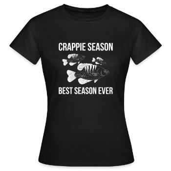 Crappie Season Best Season Ever Shirt - Women's T-Shirt - black - Front - AI Model Female 172 dark (172cm)