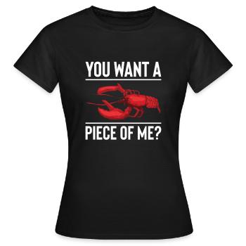 Tu veux un morceau de moi? Chemise d’écrevisse - T-shirt Femme - noir - Devant - AI Model Female 172 dark (172cm)