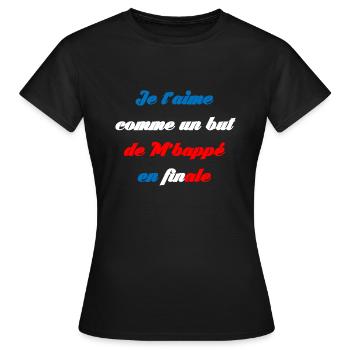 AMOUR français - T-shirt Femme - noir - Devant - AI Model Female 172 dark (172cm)