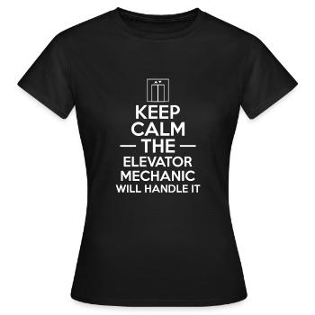 Restez calme Le mécanicien Elvator s’en occupera - T-shirt Femme - noir - Devant - AI Model Female 172 dark (172cm)