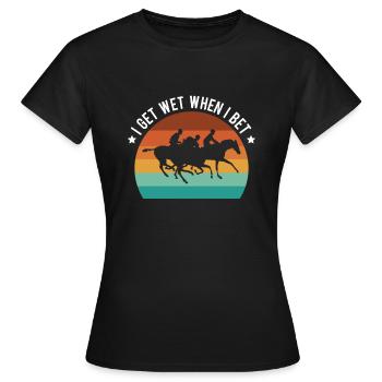 Je me mouille quand je parie cadeau de chemise - T-shirt Femme - noir - Devant - AI Model Female 172 dark (172cm)