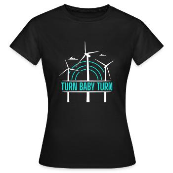 Turn Baby Turn Shirt Gift Windmill - Women's T-Shirt - black - Front - AI Model Female 172 dark (172cm)
