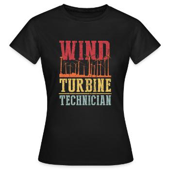 Wind Turbine Technician Shirt Geschenk - Frauen T-Shirt - Schwarz - Vorne - AI Model Female 172 dark (172cm)