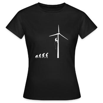 Evolution Wind Turbine Wind Energy Shirt Cadeau - T-shirt Femme - noir - Devant - AI Model Female 172 dark (172cm)