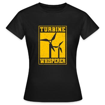 Turbine Whisperer Chemise Cadeau Moulin à vent - T-shirt Femme - noir - Devant - AI Model Female 172 dark (172cm)