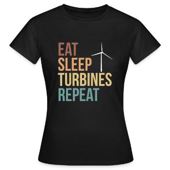 Manger des turbines de sommeil Répéter Chemise Cadeau - T-shirt Femme - noir - Devant - AI Model Female 172 dark (172cm)