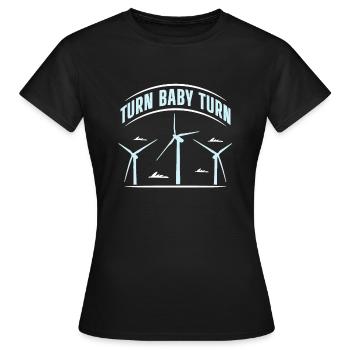 Turn Baby Turn Shirt Gift Windmill - Women's T-Shirt - black - Front - AI Model Female 172 dark (172cm)