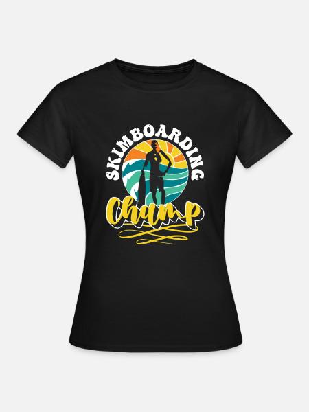 Skimboarding Champ Shirt Geschenk - Frauen T-Shirt - Schwarz