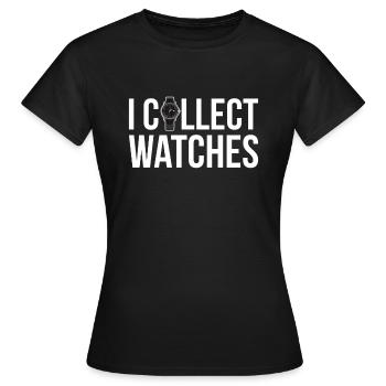 Je collectionne les montres Montres Chemise de collection - T-shirt Femme - noir - Devant - AI Model Female 172 dark (172cm)