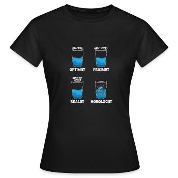 Optimist Pesimist Horologist - Women's T-Shirt - black - Front - AI Model Female 172 dark (172cm)