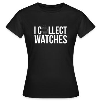 Je collectionne les montres Montres Chemise de collection - T-shirt Femme - noir - Devant - AI Model Female 172 dark (172cm)