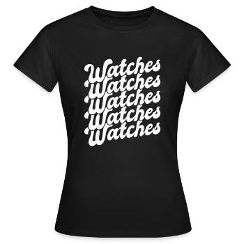 Vintage Retro Watches Uhren - Frauen T-Shirt - Schwarz - Vorne - AI Model Female 172 dark (172cm)