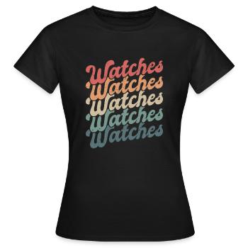 Vintage Retro Watches Uhren - Frauen T-Shirt - Schwarz - Vorne - AI Model Female 172 dark (172cm)