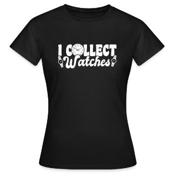 Je collectionne les montres Montres Chemise de collection - T-shirt Femme - noir - Devant - AI Model Female 172 dark (172cm)