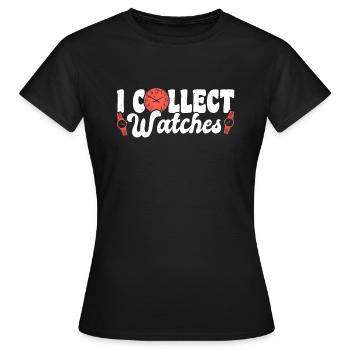 Je collectionne les montres Montres Chemise de collection - T-shirt Femme - noir - Devant - AI Model Female 172 dark (172cm)