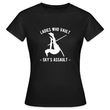 Ladies Who Vault Sky's Assault - Women's T-Shirt - black - Front - AI Model Female 172 dark (172cm)