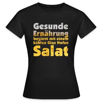 Une alimentation saine commence par une salade de houblon - T-shirt Femme - noir - Devant - AI Model Female 172 dark (172cm)