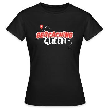 Chasse au trésor Geocache Outdoor-Life Geocache-Queen - T-shirt Femme - noir - Devant - AI Model Female 172 dark (172cm)
