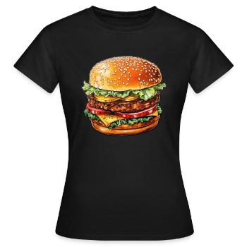 Burger - Women's T-Shirt - black - Front - AI Model Female 172 dark (172cm)