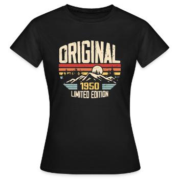 Nostalgic 1950 Birthday Gift 1950 - Women's T-Shirt - black - Front - AI Model Female 172 dark (172cm)