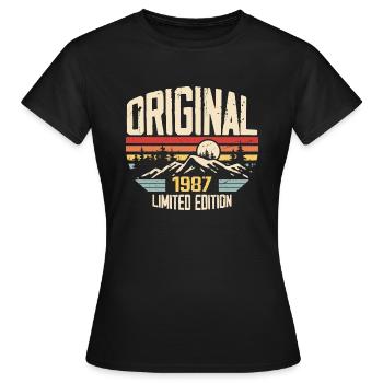 Nostalgic 1987 Birthday Gift 1987 - Women's T-Shirt - black - Front - AI Model Female 172 dark (172cm)