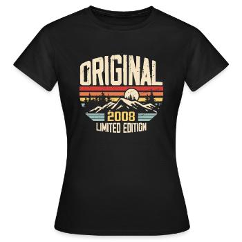 Nostalgic 2008 Birthday Gift 2008 - Women's T-Shirt - black - Front - AI Model Female 172 dark (172cm)