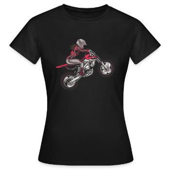 Cadeau fille motocross saleté moto moto - T-shirt Femme - noir - Devant - AI Model Female 172 dark (172cm)