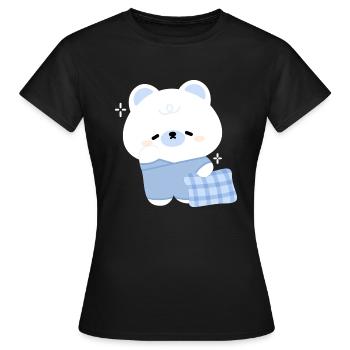 Verschlafener Eisbär - Frauen T-Shirt - Schwarz - Vorne - AI Model Female 172 dark (172cm)