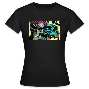 Comic Style Skulls - Women's T-Shirt - black - Front - AI Model Female 172 dark (172cm)