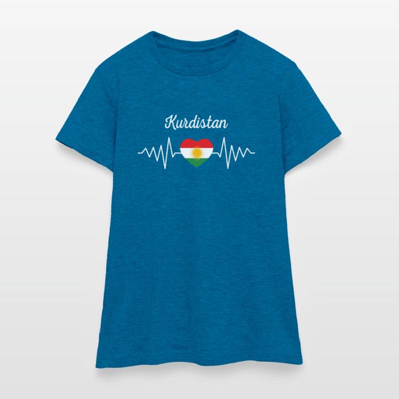 Drapeau du Kurdistan Bakur Bashur Rojava Rojhlt Newroz T-shirt Femme