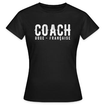 Coach Boxe Française Entraineur de Boxe Française - T-shirt Femme - noir - Devant - AI Model Female 172 dark (172cm)