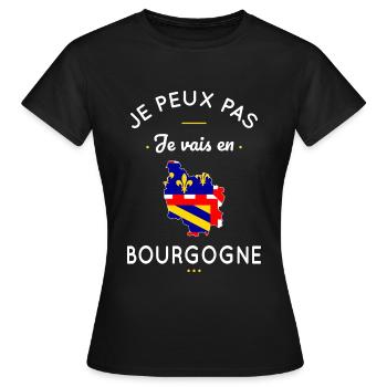 Je peux pas je vais en Bourgogne - T-shirt Femme - noir - Devant - AI Model Female 172 dark (172cm)
