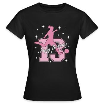 13. Geburtstag Fussball Fussballspielerin - Frauen T-Shirt - Schwarz - Vorne - AI Model Female 172 dark (172cm)