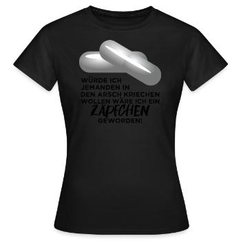Schleimer hypocrite Funny Arschkriecher suppository - Women's T-Shirt - black - Front - AI Model Female 172 dark (172cm)