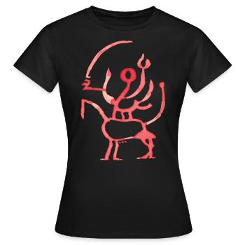 Mongolian Horseman - Women's T-Shirt - black - Front - AI Model Female 172 dark (172cm)