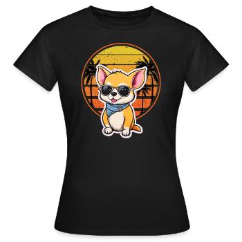 Chiller Chihuahua Côte Est Côte Ouest - T-shirt Femme - noir - Devant - AI Model Female 172 dark (172cm)