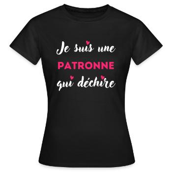 Je suis une patronne qui déchire idée pr patronne - T-shirt Femme - noir - Devant - AI Model Female 172 dark (172cm)