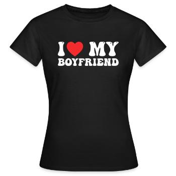 I Love My Boyfriend - T-shirt Femme - noir - Devant - AI Model Female 172 dark (172cm)
