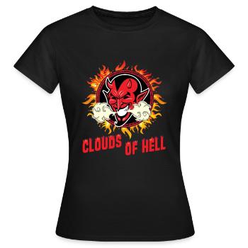 Vaping Devil - Clouds Of Hell - Frauen T-Shirt - Schwarz - Vorne - AI Model Female 172 dark (172cm)