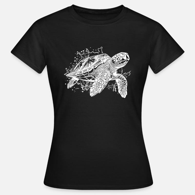 Baignade Turtle Splash pour les plongeurs - T-shirt Femme - noir