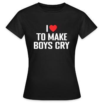 J’aime faire pleurer les garçons - T-shirt Femme - noir - Devant - AI Model Female 172 dark (172cm)
